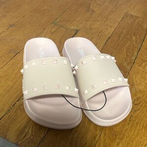Mudd Light Pink Studded Slide Sandals